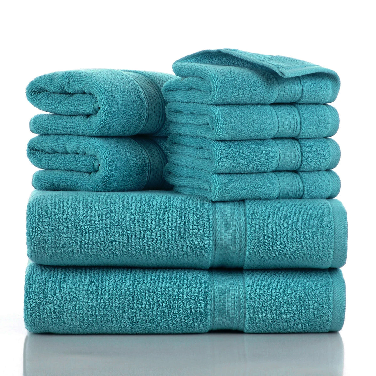 Towels 8 Piece Majestic Plush Luxury Towel Set, Cotton, Grey | Majestic - Bath Towel Set