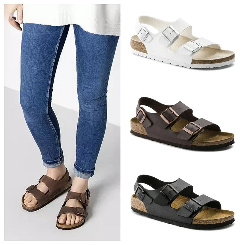 Man’s Cork Sandal Breathable Comfort Summer Couple Slippers Beach Flip-flops Muller Outdoor Casual Fashion Anti Slip Shoes Youth