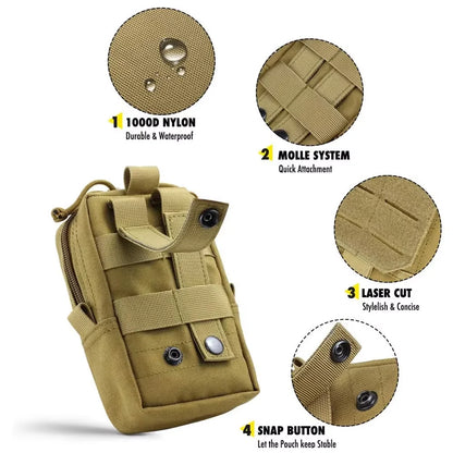 Tactical Dog Harness with Leash & Detachable Pouches