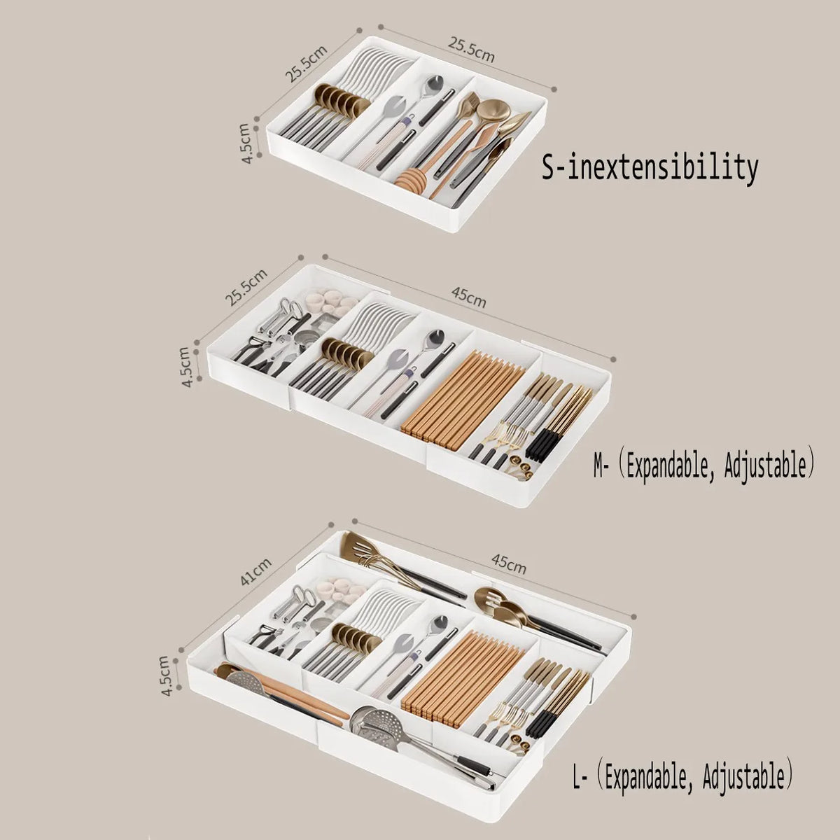 Expandable Cutlery Tray, Kitchen Drawer Organizer