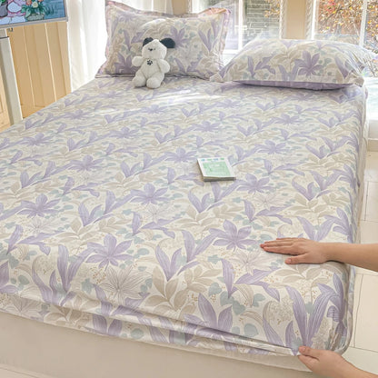 Fashion Flower Print Fitted Sheet, 100% Cotton