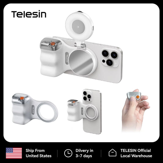 TELESIN Fun Shot Magnetic Phone Grip 2 – MagSafe, DSLR Controls, Wireless Remote, iPhone & Android