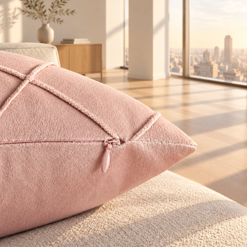 Velvet Cushion Cover with Zipper, 6 Colors & 3 Sizes