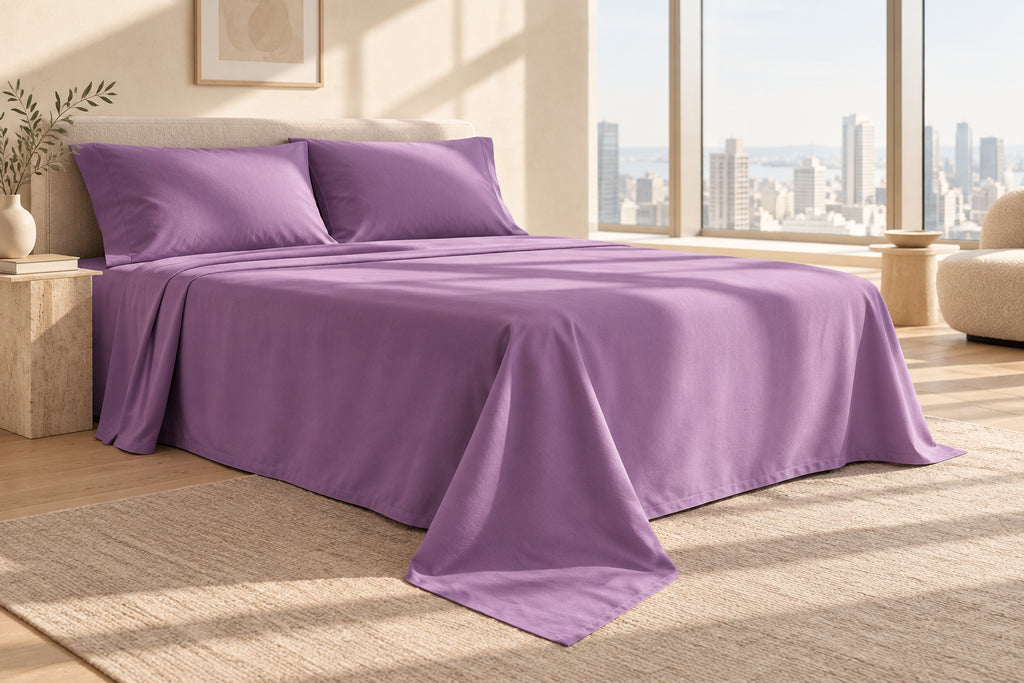 Solid Color Cotton Flat Sheet | Multiple Sizes