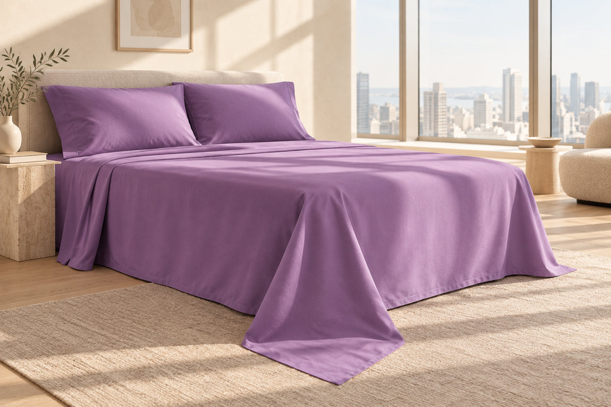 Solid Color Cotton Flat Sheet | Multiple Sizes