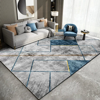 VIKAMA Light Luxury Living Room Carpet – Non-Slip Washable Floor Mat for Sofa & Bedroom