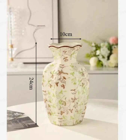 New Chinese Retro Blue and White Porcelain Vase, A Fresh and Elegant Living Room Floral Decoration Ornament Vases
