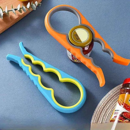 4-in-1 Easy-Grip Jar Opener & Bottle Opener, Non-Slip Lid Twist Off Tool – Effortless Kitchen Gadget for Seniors & Home Use