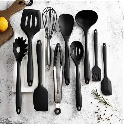 12PCS Silicone Cookware Set Kitchen Cooking Tools Baking Tools Tableware Silicone Shovel Spoon Scraper Kitchen Accessories