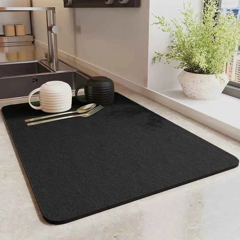 Super Absorbent Kitchen Tableware Impermeable Drainage Mat Coffee Dish Drying Mat Heat Insulation Non-slip Pad Tableware Mats