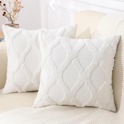HAPIHAPPY Winter Decorative Throw Pillow Covers 18X18 Set of 1 Bed Sofa Living Room Throw Pillow Covers Soft Plush Pillow Covers
