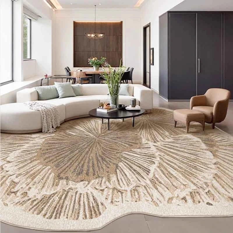 French Style Carpets for Living Room Light Luxury Bedroom Decor Carpet Art Fluffy Soft Irregular Shape Rug Home Thick Plush Mat