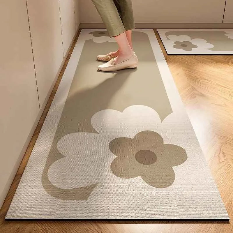 VIKAMA Diatomaceous Mud Carpet Absorbent Quick Drying Long Kitchen Anti-Slip, Dirty And Wear-Resistant Mat Home Decoration