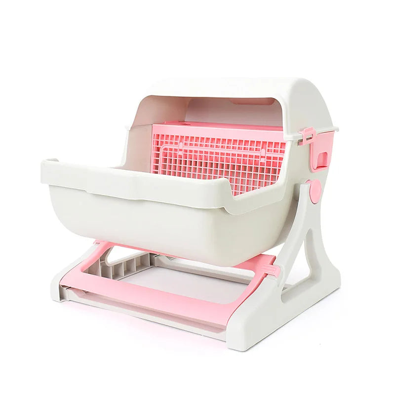 Extra-Large Semi-Automatic Sifting Cat Litter Box with High Walls
