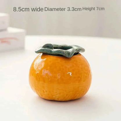Orange Vase Orange Ceramic Desktop Mini Tea Can Cute Ceramic Indoor Flower Pot