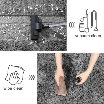 Long Plush Carpet For Living Room Sofa Area Rugs Modern Ultra-Soft Fluffy Floor Mat Kids Bedroom Bedside Rugs Home Decor Gray