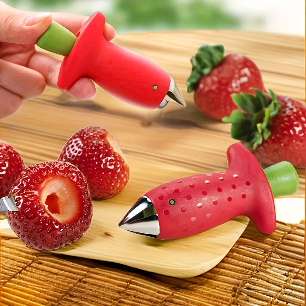 1pc Strawberry Stem Remover Tomato Stem Remover Pineapple Hole Seed Remover Vegetable Cutter Kitchen Gadget