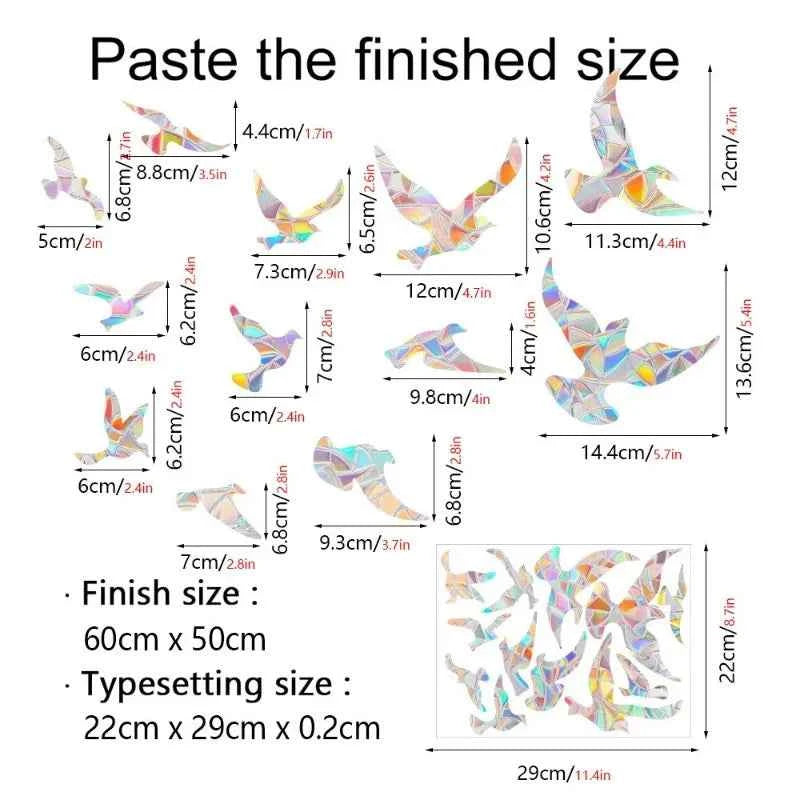 29 Stylels Rainbow Maker Sun Catcher Wall Stickers Cat Bird Star Mushroom Moon Sun DIY Window Glass Electrostatic Prisms Sticker