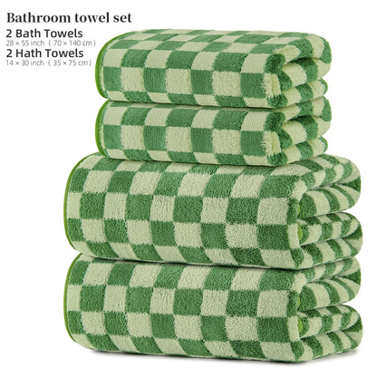 10-Piece Towel Set, 2 Bath Towels + 2 Hand Towels + 6 Face Towels, Coral