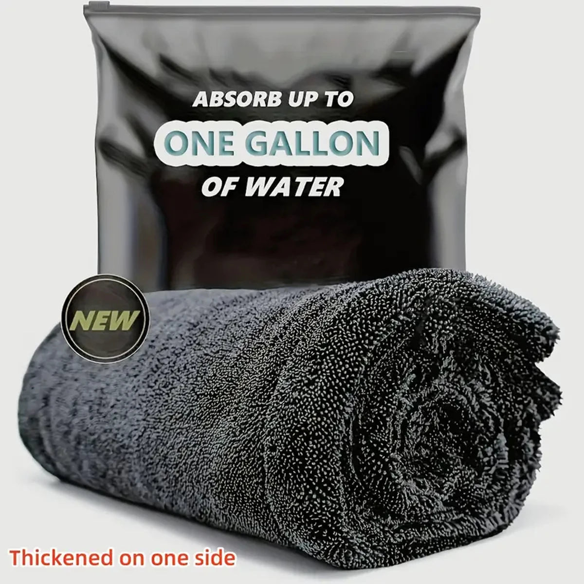 Oversized Dark Gray Microfiber Car Wash Cloth