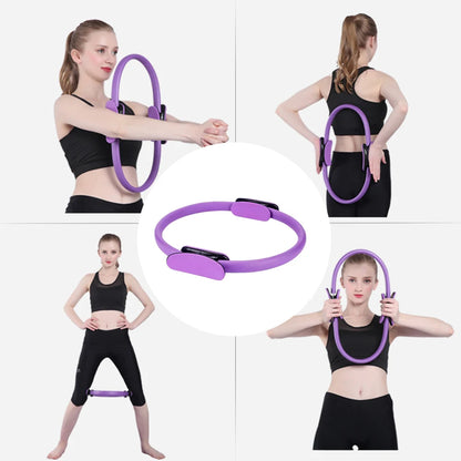 Pilates Ring Fitness Ring with Non Slip Handles for Core Workout (Purple)