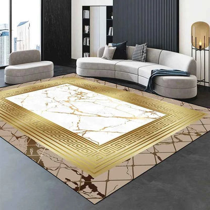 Modern Golden Luxury Carpet Large Living Room Decoration Home Rugs Non-slip Bedroom Mat Customizable Coffee Table Lounge Rugs