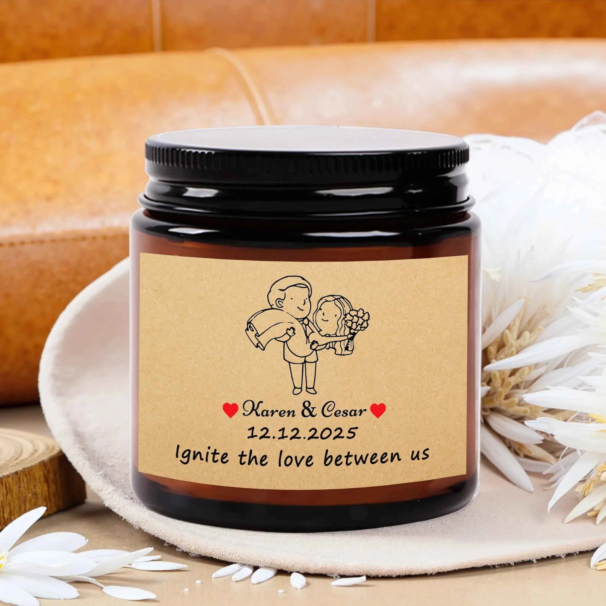 2.4-ounce custom souvenir personalized scented candles, an excellent gift for birthday parties and weddings.