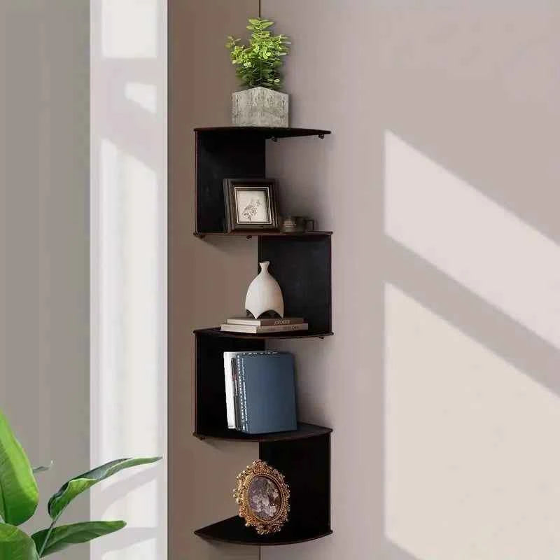 5-Tier Corner Shelf - Space Saving Wall Mount Organizer for Bathroom, Kitchen, Office & More, White