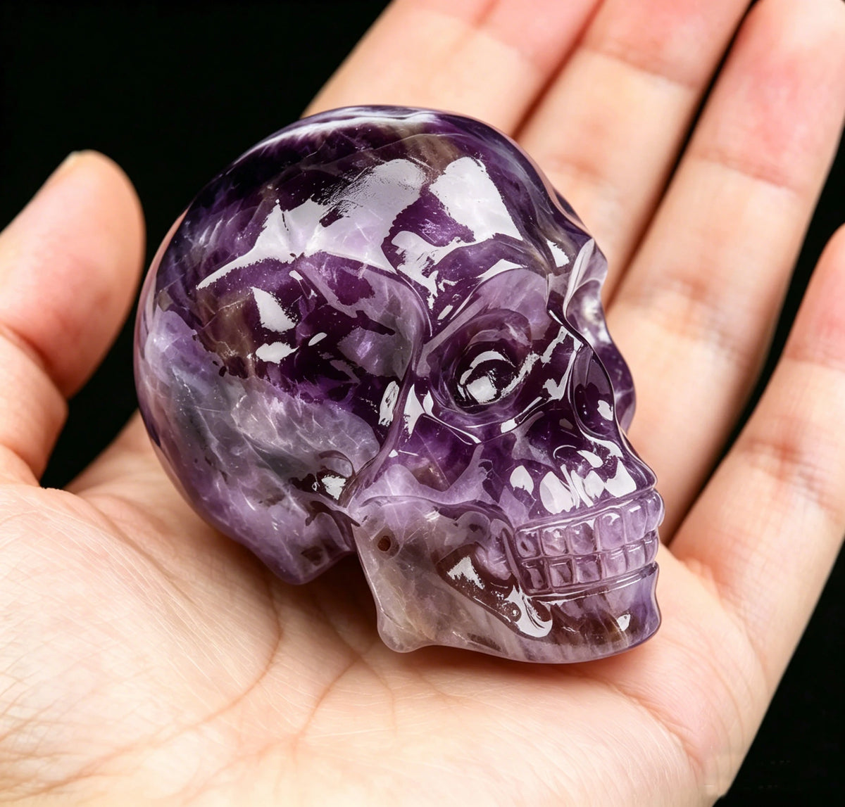 Natural Crystal Skull 2-3in Handmade Lapis Lazuli Obsidian Clear Quartz Labradorite Citrine Rose Quartz Tiger Eye Amethyst Skull Figurine Skull Carving High Quality Home Decor Desk Ornament Office Decor Room Decor Bedroom Dec