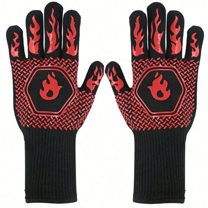 Heat-Resistant BBQ and Oven Gloves, 500°C Fireproof, Set of 2