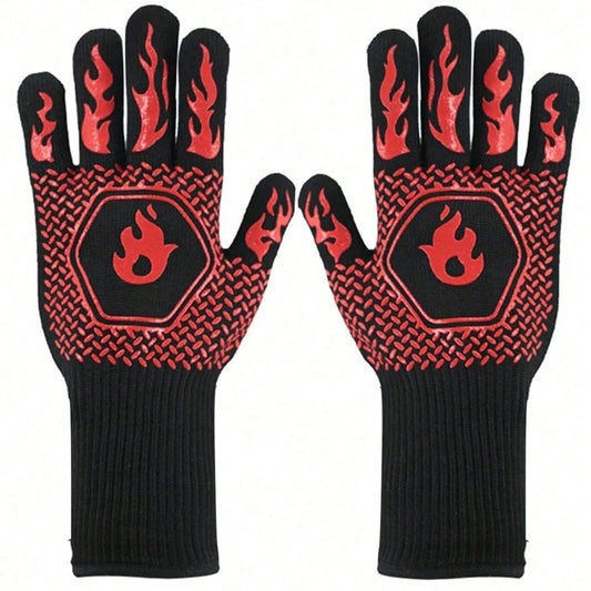 Heat-Resistant BBQ and Oven Gloves, 500°C Fireproof, Set of 2