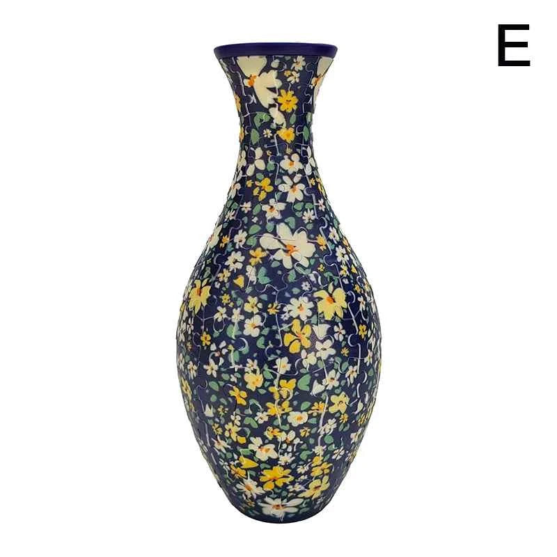 3D Puzzle Vase Flower Porcelain Design DIY Assembly Educational Toy Home Decoration House Arrangement Warming Christmas Gift Toy