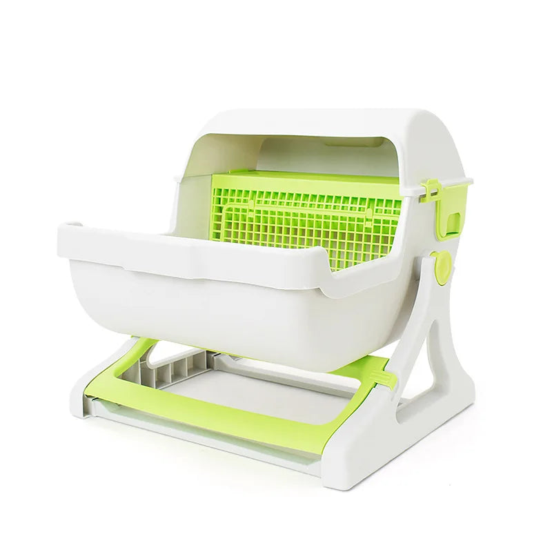 Extra-Large Semi-Automatic Sifting Cat Litter Box with High Walls