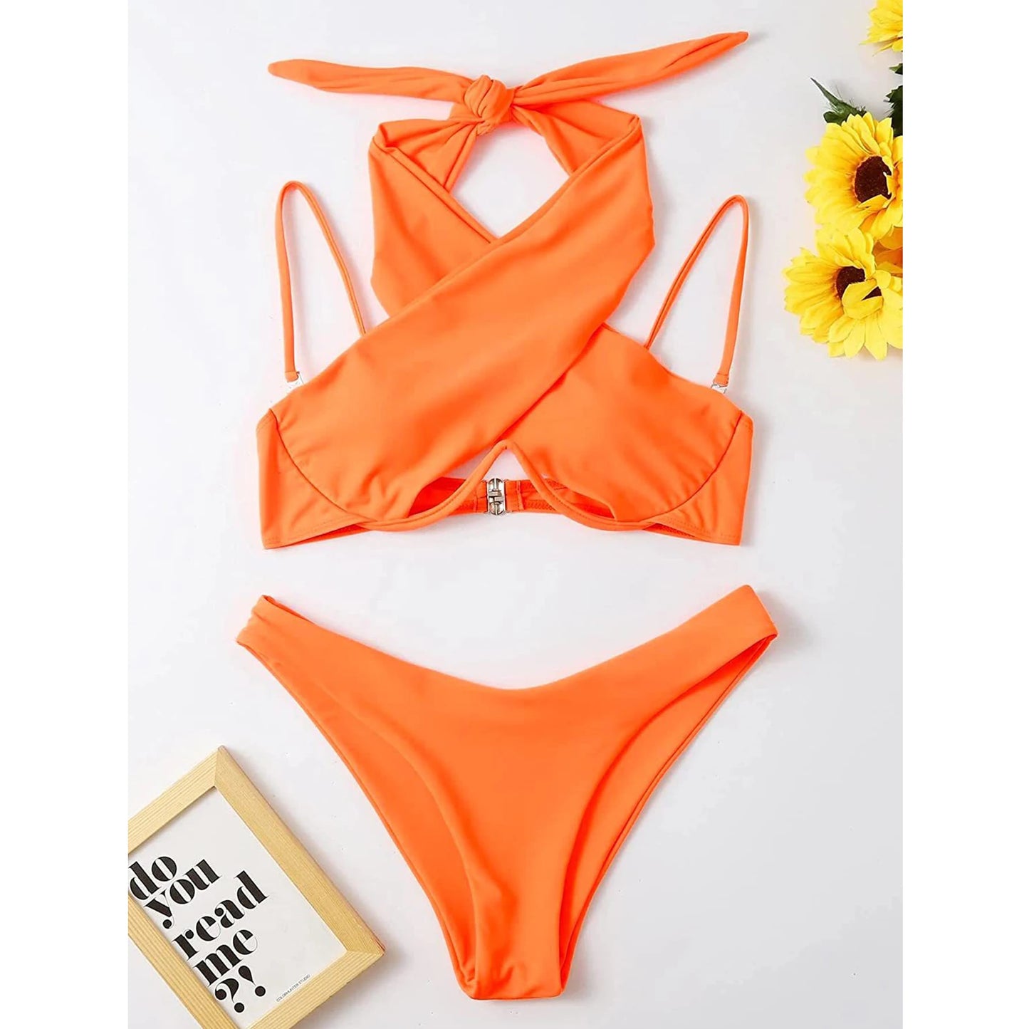 Women's 2-Piece Bikini Set — Cross Bandage Lace-Up Swimsuit