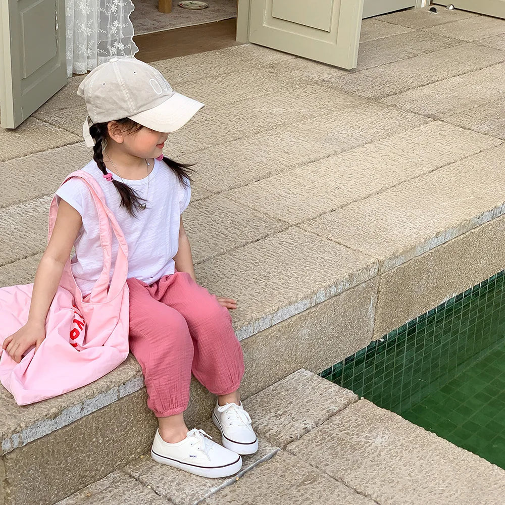 Spring Summer Mosquito Resistant Pants Toddler New Casual Loose Trousers Solid Color Pants Outer Wear Boys Girls Versatile Pants