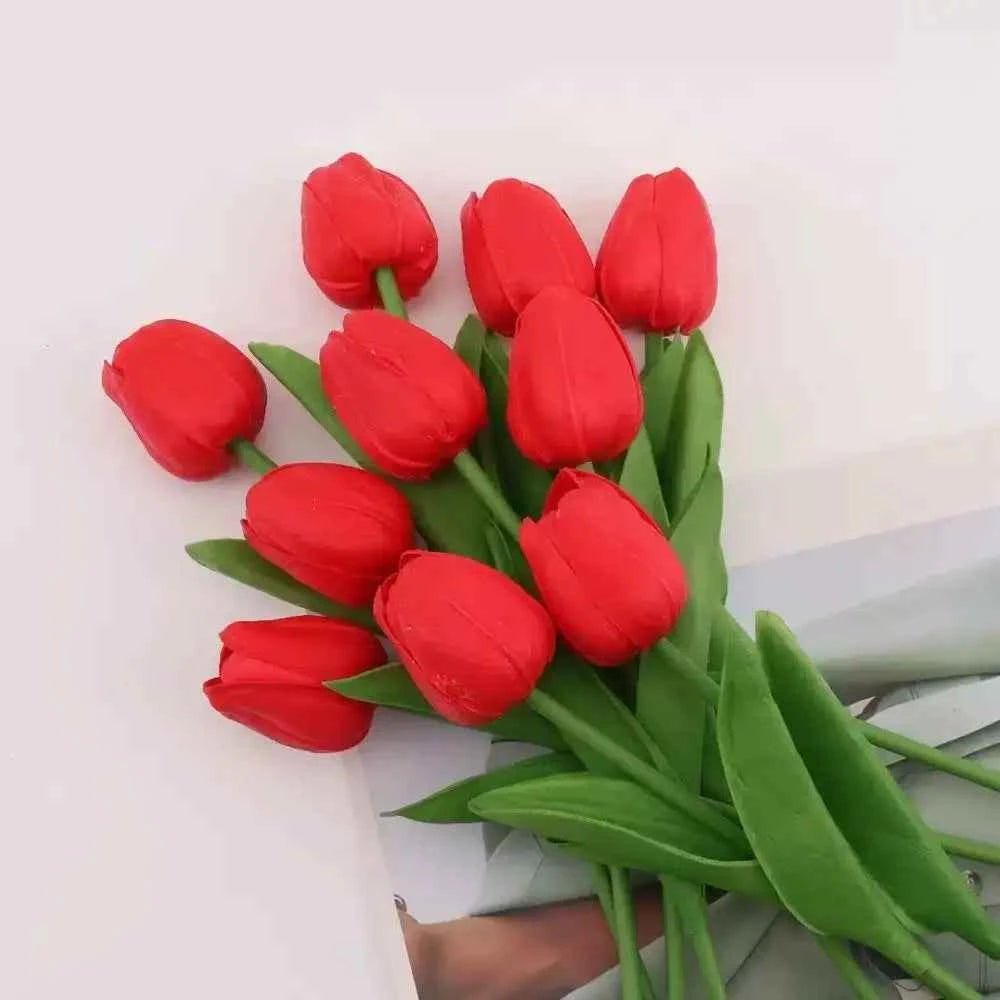 1/5/10/15PCS Tulips Artificial Flowers Real Touch Flowers Tulip Bouquet Decor Fake Tulips Flower for Home Wedding Decorations