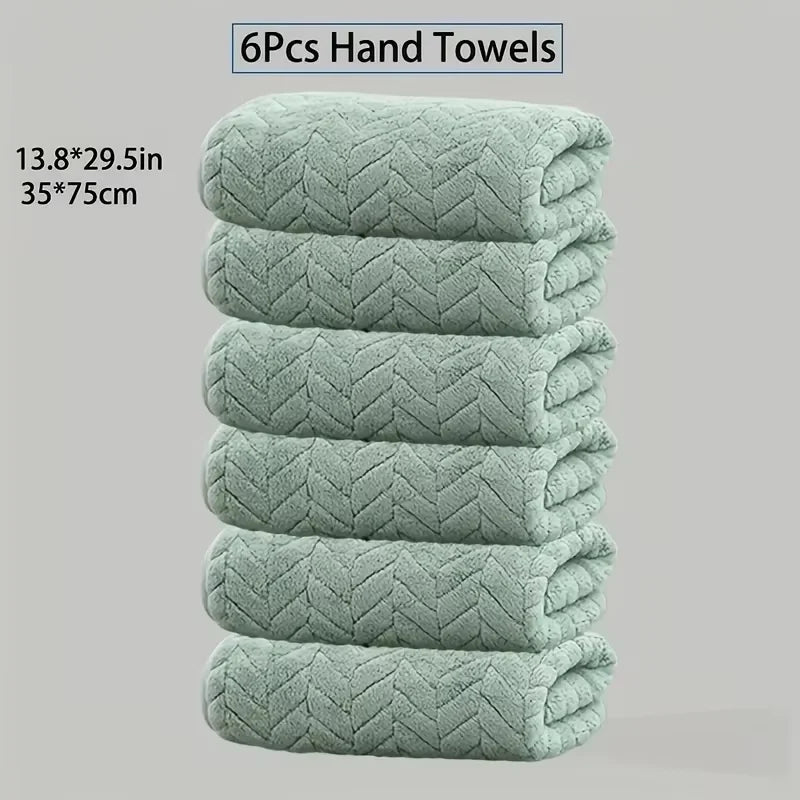 4/6 Pcs Towel Set - Soft Hand Towel Absorbent Bath towel Set 2 Size