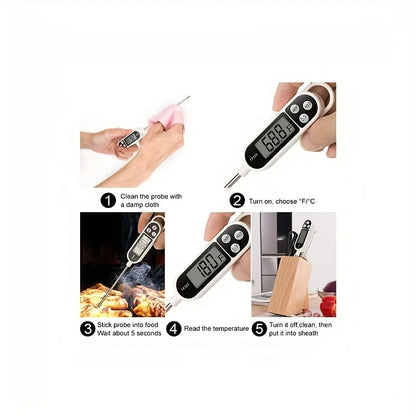 TP300 Probe Thermometer with 0.1°C Resolution, HOLD Function and 9.65 Inch Probe for Kitchen and BBQ