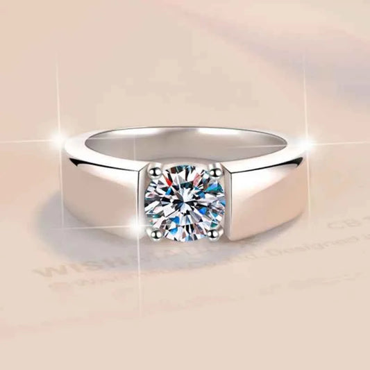 0.5-2CT D Color Moissanite Engagement Ring for Women 925 Sterling Silver Gold Plated Solitaire Rings Wholesale