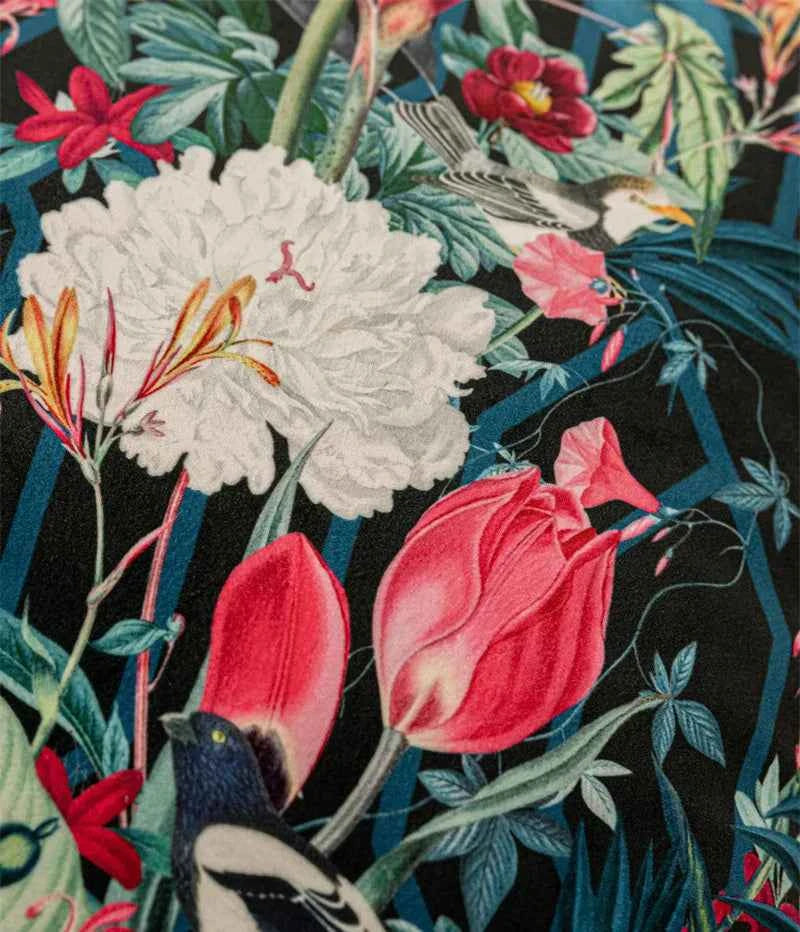 Vintage Floral Velvet Throw Pillow Covers Home Art Deco Pillowcase Square Pillow Case Cushion Cover for Bed Sofa Living Room Car