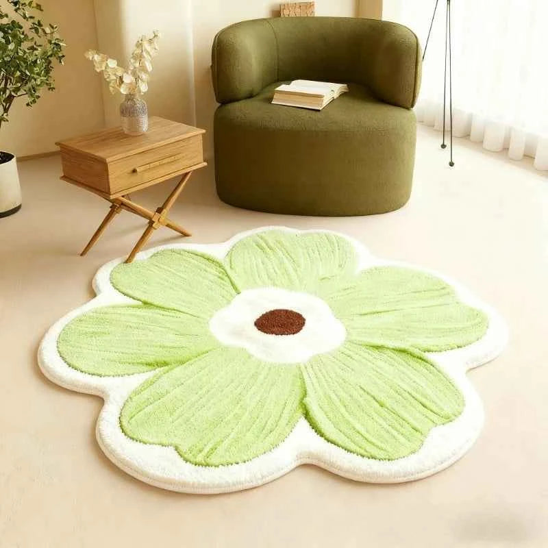 Flower Pattern Bedroom Decor Plush Carpet Fluffy Soft Carpets for Living Room Thick Washable Lounge Floor Mat Home Anti-slip Rug