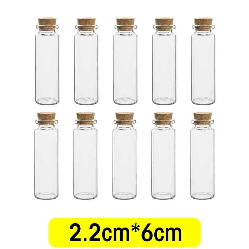 Small Glass Bottles with Cork Tiny Empty Glass Jars Craft Art Vials Transparent Wishing Bottles Birthday Wedding Party Favors