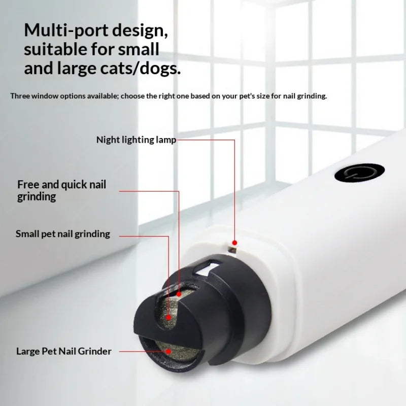 Quiet Electric Nail Grinder with LED Light & Safety Guard