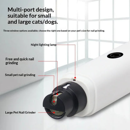 Quiet Electric Nail Grinder with LED Light & Safety Guard