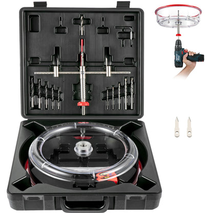 Adjustable Steel Hole Saw Cutter Kit 40-200mm with Shield Hole Cutter Drill Bit DIY Tool Sheetrock Veneer Slate