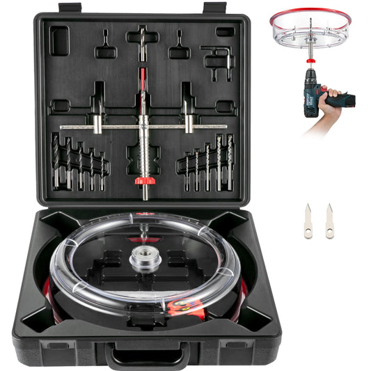 Adjustable Steel Hole Saw Cutter Kit 40-200mm with Shield Hole Cutter Drill Bit DIY Tool Sheetrock Veneer Slate