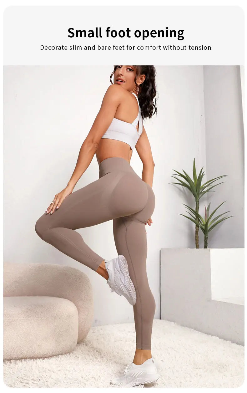Women's High Waist Seamless Yoga Leggings — Push Up Hip Lift Stretch Gym Tights