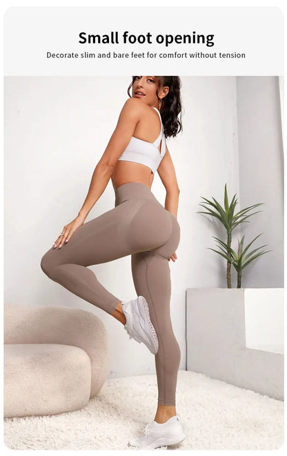 Women's High Waist Seamless Yoga Leggings — Push Up Hip Lift Stretch Gym Tights
