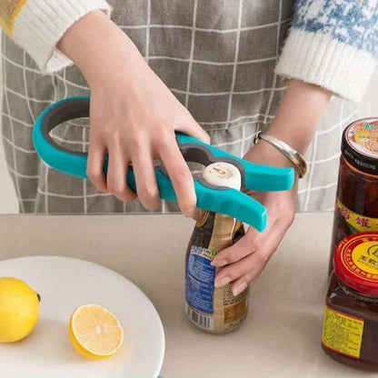4-in-1 Easy-Grip Jar Opener & Bottle Opener, Non-Slip Lid Twist Off Tool – Effortless Kitchen Gadget for Seniors & Home Use