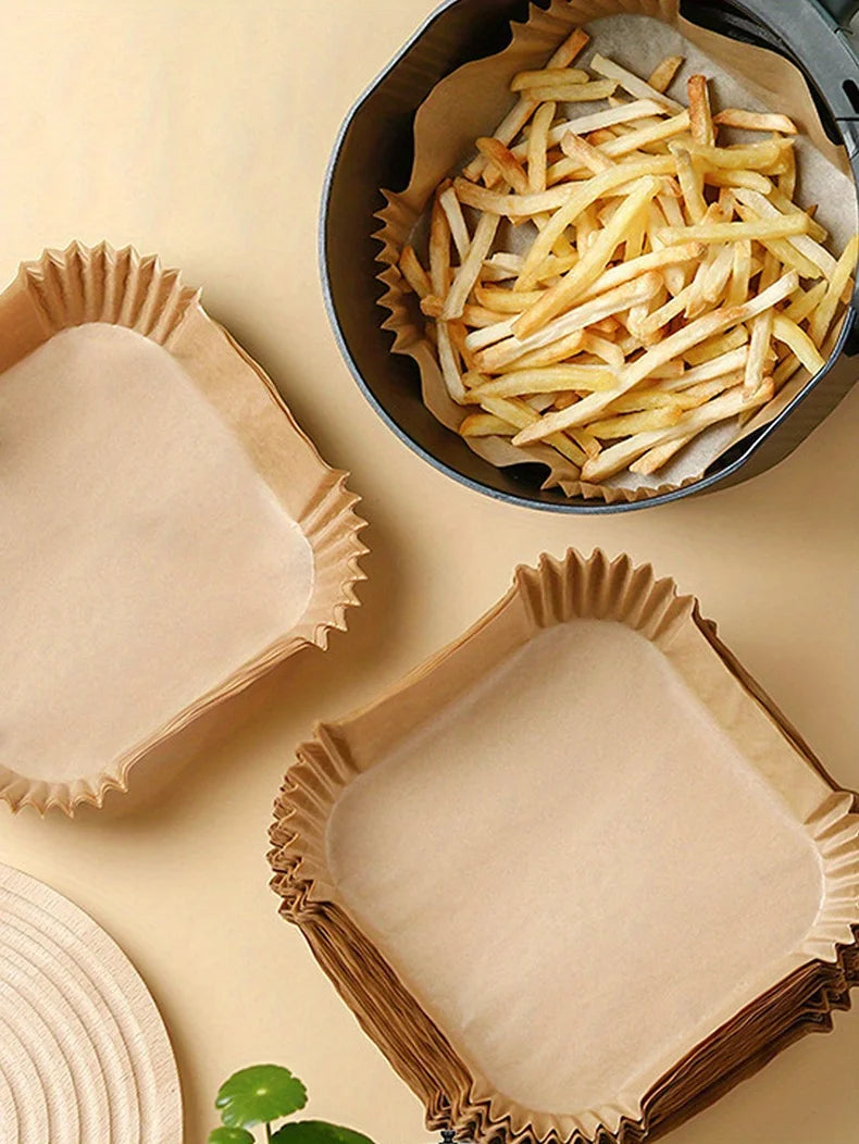 50-Pack Non-Stick Air Fryer Liners for Baking & Microwave Ovens